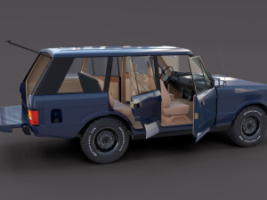 range rover classic with interior v3 3D Model