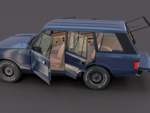 range rover classic with interior v3 3D Model