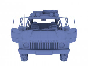 range rover classic with interior v3 3D Model