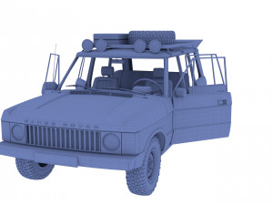 range rover classic with interior v3 3D Model