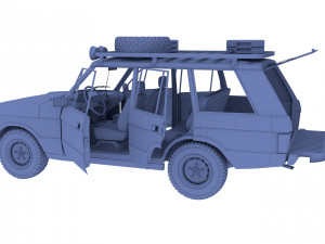 range rover classic with interior v3 3D Model