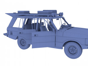 range rover classic with interior v3 3D Model