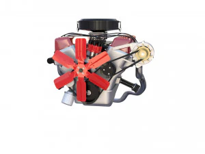 v8 engine 3D Model