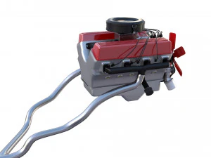 v8 engine 3D Model