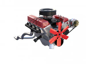 v8 engine 3D Model