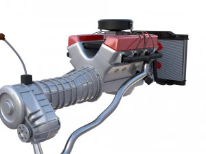 двигатель v8 в сборе 3D Модель