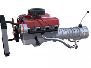 двигатель v8 в сборе 3D Модель