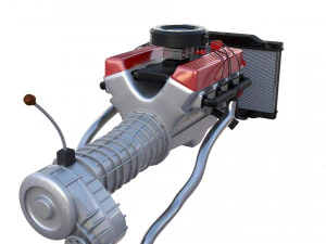 двигатель v8 в сборе 3D Модель