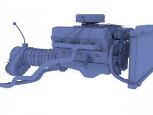 двигатель v8 в сборе 3D Модель