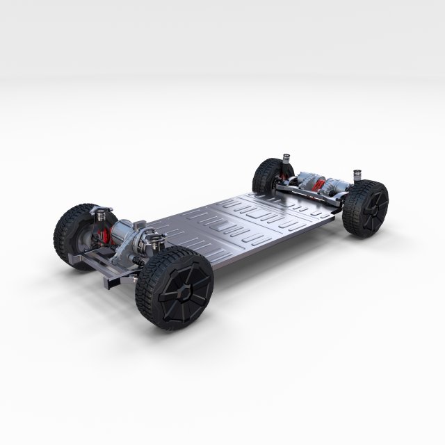 tesla cybertruck chassis 3D Model .c4d .max .obj .3ds .fbx .stl .blend 