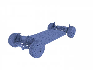 tesla cybertruck with chassis 3D Model