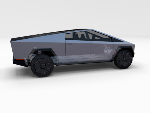 tesla cybertruck with chassis 3D-Modell