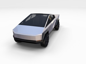 tesla cybertruck with chassis 3D-Modell