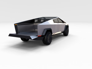 tesla cybertruck with chassis 3D-Modell