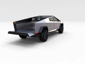 tesla cybertruck with chassis 3D Model