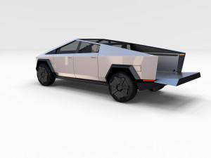 tesla cybertruck with chassis 3D-Modell