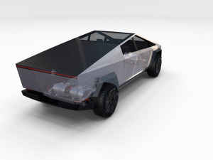 tesla cybertruck with chassis 3D-Modell
