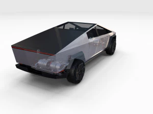 tesla cybertruck with chassis 3D Model
