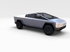 tesla cybertruck with chassis 3D-Modell