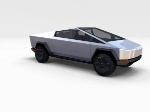 tesla cybertruck with chassis 3D Model