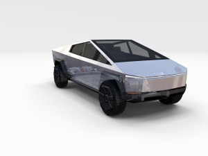 tesla cybertruck with chassis 3D-Modell