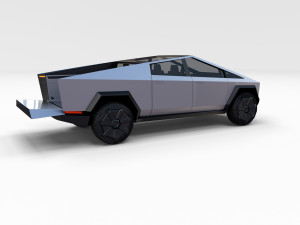 tesla cybertruck with chassis 3D-Modell