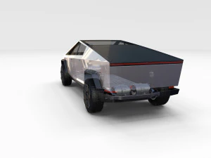 tesla cybertruck with chassis 3D Model