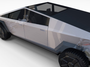 tesla cybertruck with chassis 3D-Modell