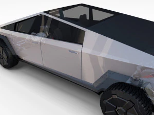 tesla cybertruck with chassis 3D Model