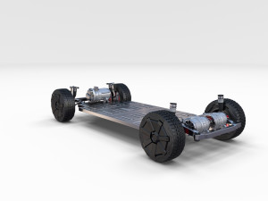 tesla cybertruck with chassis 3D-Modell