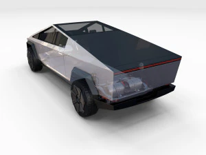 tesla cybertruck with chassis 3D Model