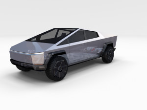tesla cybertruck with chassis 3D-Modell