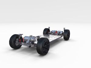 tesla cybertruck with chassis 3D-Modell