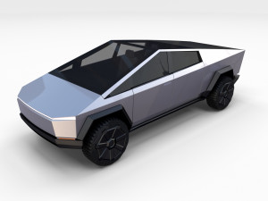 tesla cybertruck with chassis 3D-Modell