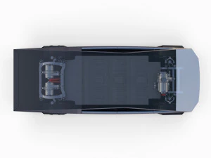 tesla cybertruck with chassis 3D Model
