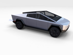 tesla cybertruck with chassis 3D-Modell