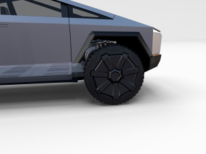 tesla cybertruck with chassis 3D-Modell