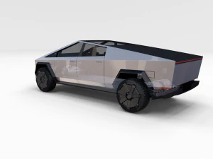 tesla cybertruck with chassis 3D Model