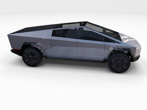 tesla cybertruck with chassis 3D-Modell