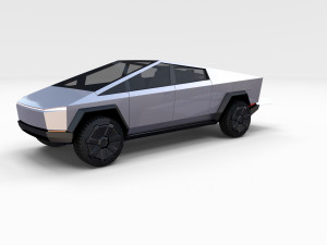 tesla cybertruck with chassis 3D-Modell
