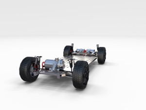 tesla cybertruck with chassis 3D-Modell