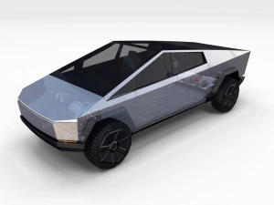tesla cybertruck with chassis 3D Model