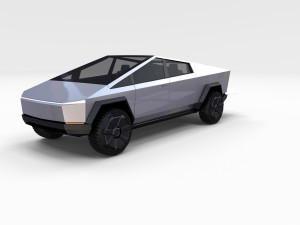 tesla cybertruck with chassis 3D-Modell