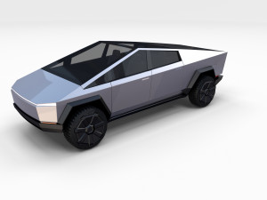 tesla cybertruck with chassis 3D-Modell