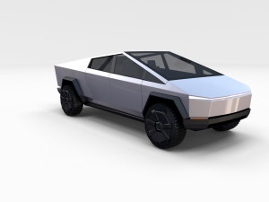 tesla cybertruck with chassis 3D-Modell