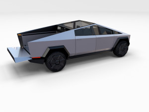 tesla cybertruck with chassis 3D-Modell