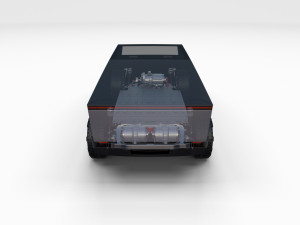 tesla cybertruck with chassis 3D-Modell