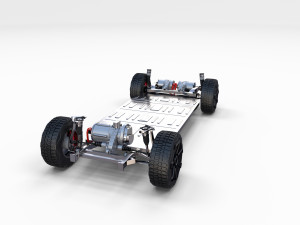 tesla cybertruck with chassis 3D-Modell