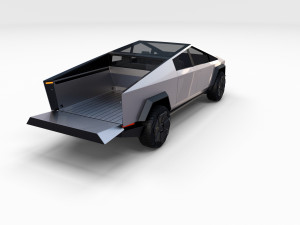 tesla cybertruck with chassis 3D-Modell