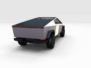 tesla cybertruck with chassis 3D-Modell